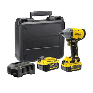 Stanley 20V / 4.0 Ah Li-ion Cordless Brushless Impact Wrench With 2 Batteries & Charger (FATMAX), SBW920M2K