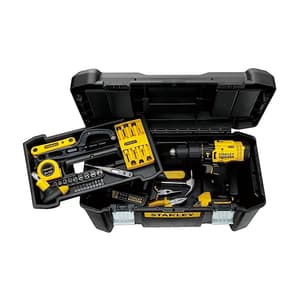 Stanley 20V / 1.5 Ah / 13 mm Cordless Brushed Hammer Drill With 100 pcs Accessories Kit (Battery & Charger Included) (FATMAX), SCD711C1H