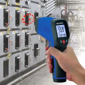 Metravi 800°C Temperature Range With Circular Laser Sighting Non-contact cum Contact Infrared Thermometer, PRO-65 MAX+