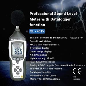 Metravi 4 Digits Digital Sound Level Meter With USB PC Interface, SL-4015