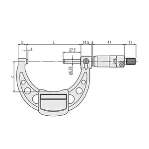 Mitutoyo 75 - 100 mm Outside Micrometer (Economy Design), 103-140-10