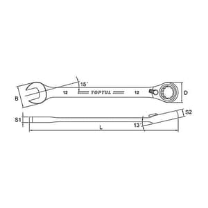 Toptul 30 mm Pro Series Reversible Ratchet Combination Wrench, ABAF3030