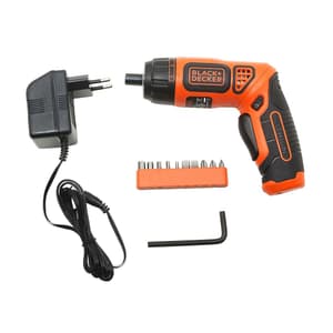 Black+Decker 3.6V Li-Ion Cordless Screw Driver Kit with LED Guiding Light (Pack of 10 Bits), BDCS36F-IN