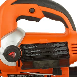 Black+Decker 600W Variable Speed Slightline Autoselect Pendulum Jigsaw With Kitbox & 10 Blades, KS900EKX-IN