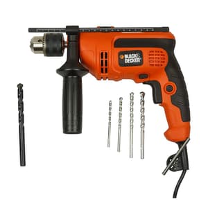 Black+Decker 550W 13mm Variable Speed Reversible Hammer Drill Machine with 4 Drill Bits, KR554RE-IN
