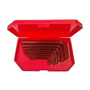Ozar 9 Pcs (1.5 mm - 10 mm) Short Hex Allen Keys Set, Brown Finish, AKA-9130