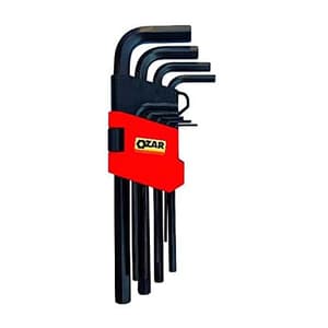 Ozar 9 Pcs (1.5 mm - 10 mm) Long Hex Allen Keys Set, Black Finish, AKA-9140