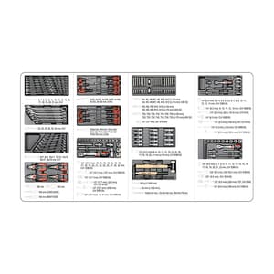 Yato 975 x 765 x 465 mm / 177 Pcs Cabinet Tool Set (6 Drawers), YT-55300