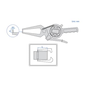 Insize 0 - 20 mm Digital External Caliper Gauge (Jaw Length 60 mm), 2132-20