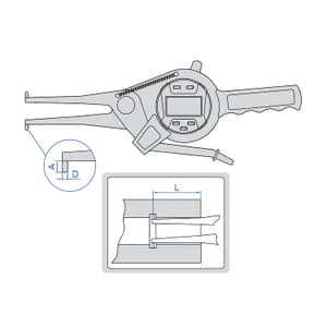 Insize 75 - 95 mm Digital Internal Caliper Gauge (Jaw Length 100 mm), 2151-95