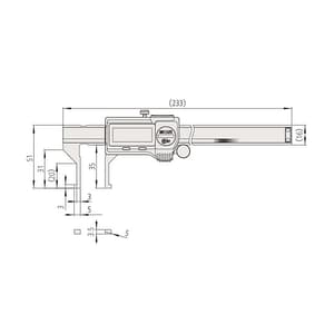 Mitutoyo 10 - 160 mm Digital ABS Inside-groove type Caliper with Thumb Roller, 573-645-20