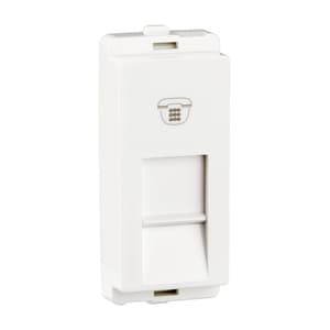 Schneider Electric Livia RJ 11 Telephone Outlet With Shutter (Pack of 20 Pcs), P4011