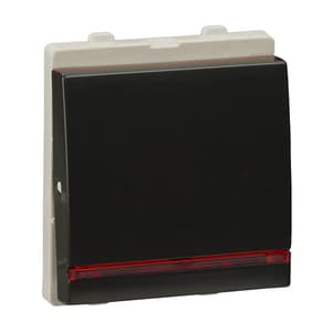 Schneider Electric Opale 20 Amp 2 Module DP Switch With Indicator - Coke Grey (Pack of 10 Pcs), AAKY1286