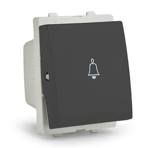 Schneider Electric Opale 6 Amp 2 Module Bell Push Switch - Coke Grey (Pack of 10 Pcs), AAKY1025