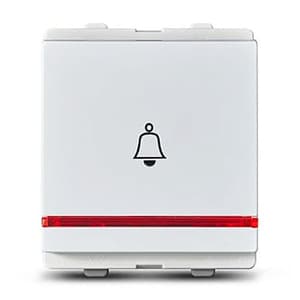 Schneider Electric Opale 6 Amp 2 Module Bell Push With Indicator - White (Pack of 10 Pcs), X1086WH