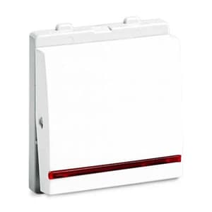 Schneider Electric Opale 6 Amp 1 Way 2 Module Switch With Indicator Lamp - White (Pack of 10 Pcs), X1028WH