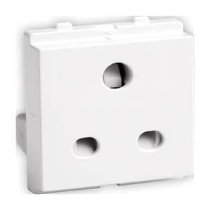 Schneider Electric Opale 6 Amp 3 Pin Socket Outlet With Shutter - White (Pack of 10 Pcs), X2005WHNS