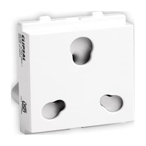Schneider Electric Opale 6 / 16 Amp 3 Pin Socket Outlet With Shutter - White (Pack of 10 Pcs), X2106WH