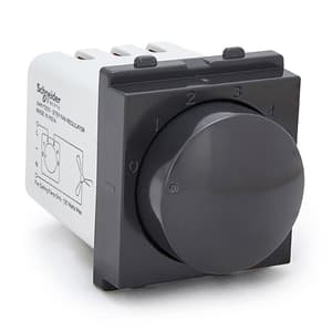 Schneider Electric Opale 2 Module Step Fan Regulator - Coke Grey (Pack of 5 Pcs), AAKY3200