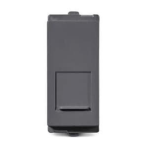 Schneider Electric Opale 1 Module RJ 45 Telephone Outlet With Shutter - Coke Grey (Pack of 20 Pcs), AAKY4045