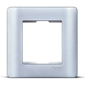 Schneider Electric Zencelo 2 M Grid & 2 Module Cover Frame - Satin Silver (Pack of 10 Pcs), IN8402C(SA)