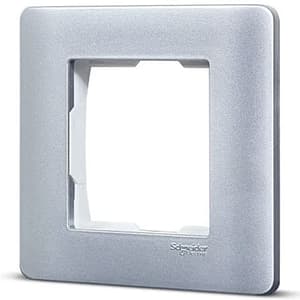 Schneider Electric Zencelo 2 M Grid & 2 Module Cover Frame - Satin Silver (Pack of 10 Pcs), IN8402C(SA)