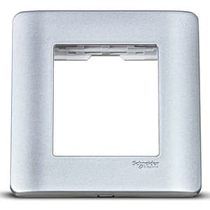 Schneider Electric Zencelo 2 M Grid & 2 Module Cover Frame - Satin Silver (Pack of 10 Pcs), IN8402C(SA)