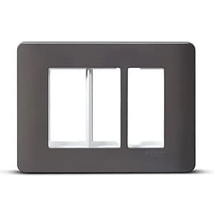 Schneider Electric Zencelo 3 M Grid & 3 Module Cover Frame - Dark Grey (Pack of 10 Pcs), IN8403C(BZ)