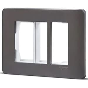 Schneider Electric Zencelo 3 M Grid & 3 Module Cover Frame - Dark Grey (Pack of 10 Pcs), IN8403C(BZ)