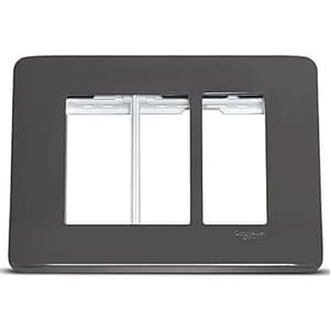 Schneider Electric Zencelo 3 M Grid & 3 Module Cover Frame - Dark Grey (Pack of 10 Pcs), IN8403C(BZ)