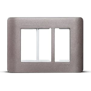 Schneider Electric Zencelo 3 M Grid & 3 Module Cover Frame - Silver Bronze (Pack of 10 Pcs), IN8403C(SZ)