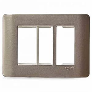 Schneider Electric Zencelo 3 M Grid & 3 Module Cover Frame - Silver Bronze (Pack of 10 Pcs), IN8403C(SZ)