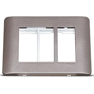 Schneider Electric Zencelo 3 M Grid & 3 Module Cover Frame - Silver Bronze (Pack of 10 Pcs), IN8403C(SZ)