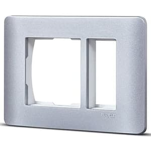 Schneider Electric Zencelo 3 M Grid & 3 Module Cover Frame - Satin Silver (Pack of 10 Pcs), IN8403C(SA)