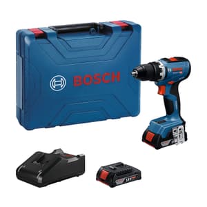 Bosch 18V / 13 mm Professional Cordless Drill Driver with 2 x 2.0Ah Batteries & Quick Charger, GSR 18V-65