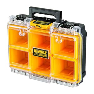 Dewalt Toughsystem 2.0 Half Width Clear Lid Deep Organiser With 6 Removable Deep Cups & 10 Kg Load Capacity, DWST83392-1