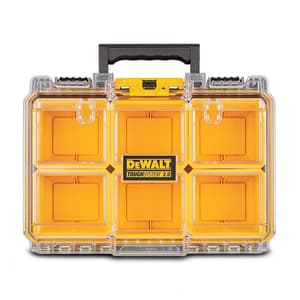 Dewalt Toughsystem 2.0 Half Width Clear Lid Deep Organiser With 6 Removable Deep Cups & 10 Kg Load Capacity, DWST83392-1