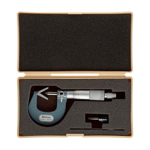 Mitutoyo 1 - 15 mm V-Anvil Micrometer with Carbide Tip (3 Flute), 114-101