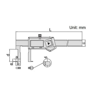 Insize 150 mm / 6 inch Digital Inside Groove Caliper, 1120-150 A