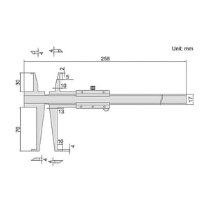 Insize 150 mm / 6 inch Inside Groove Caliper, 1199-150