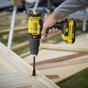 Stanley 20V / 1.5 Ah / 13 mm Cordless Brushed Hammer Drill With 2 Batteries & Charger (FATMAX), SCD711C2K