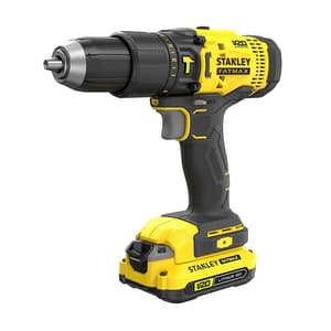Stanley 20V / 2.0 Ah / 13 mm Cordless Brushed Hammer Drill  With 2 Batteries & Charger (FATMAX), SCD711D2K