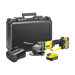 Stanley 100mm / 20V / 4.0Ah Cordless Brushed Grinder With 2 Batteries & Charger (FATMAX), SCG400M2K