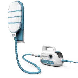 Black+Decker 1000-Watt SteaMitt Pro Handheld Steam Cleaner with 99.9% Germ Protection (White/Blue), FSH10SMP