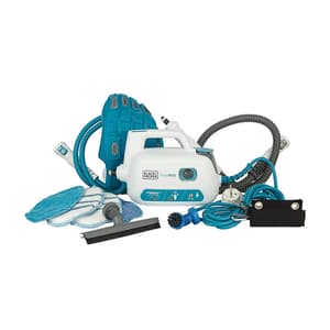 Black+Decker 1000-Watt SteaMitt Pro Handheld Steam Cleaner with 99.9% Germ Protection (White/Blue), FSH10SMP