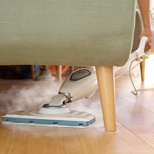 Black+Decker 1300-Watt Steam Mop with Easy GlideTM Micro fibre pad & 99.9% Germ Protection, FSM1605-B1