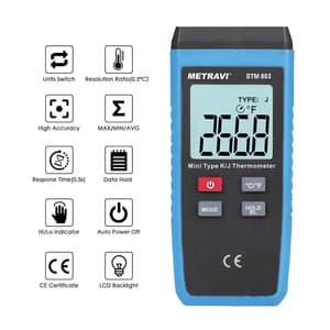 Metravi -50 - 1300°C Single Channel Industrial Digital Thermometer, DTM-903