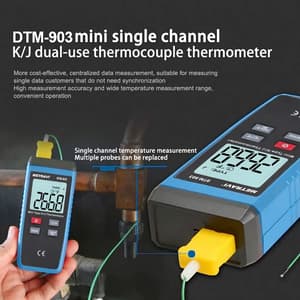 Metravi -50 - 1300°C Single Channel Industrial Digital Thermometer, DTM-903