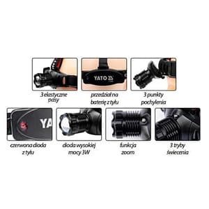 Yato 3W Headlamp With Zoom, YT-08590