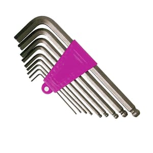 JK 9 Pcs (1.5 mm - 10 mm) Long Ball Point Hex Allen Key Sets, Black Finish, SD7800544